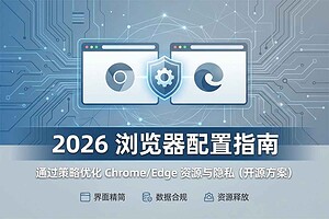 2026 浏览器配置指南：通过策略优化 Chrome/Edge 资源占用 (开源方案)